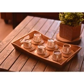Bambum Nakkaş 6 Kişilik Kahve Takımı Desen Altlıklı - 3