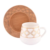 Bambum Hanedan 6 Kişilik Kahve Takımı Desen Altlıklı thumbnail 1