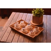 Bambum Hattat 6 Kişilik Desen Altlıklı Kahve Takımı - 2