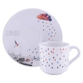 Decorium Ars 1518 4 Parça Kahve Takımı Renkli Bulut - 1