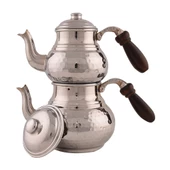 Nusnus Krom Çaydanlık Dövme Büyük Boy Gümüş Renk Bhn 159 - 1