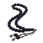 Kapsül Kesim Sıkma Kehribar Tesbih 925 Ayar 16.55 Gr Gümüş Püsküllü ST17 thumbnail 1