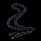 Kapsül Kesim Sıkma Kehribar Tesbih 925 Ayar 16.55 Gr Gümüş Püsküllü ST17 thumbnail 2