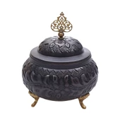 Nusnus Bakır Zımba Ayaklı Şekerlik Siyah - 1