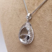 NusMond001 Beyaz Zirkon Kolye - 5