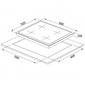 Silverline BO6504W01-CS5349W01-3457 SOHO BEYAZ 60 CM Beyaz cam ankastre set - 6