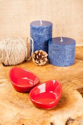 2li Çerezlik Mini Gondol 8 cm. Kırmızı Bayrak - 1