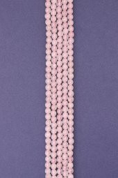 Pembe Kuvars Doğal Taş Dizi 6 mm Fasetli Küre Kesim thumbnail 1