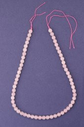 Pembe Kuvars Doğal Taş Dizi 6 mm Fasetli Küre Kesim thumbnail 2