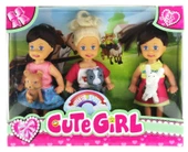 Cute Girl Mini Bebek ve Evcil Hayvan Üçlü Set - 1