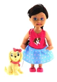 Cute Girl Sarı Köpekli ve Kumral Mini Bebek - 3