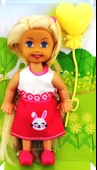 Cute Girl Sarı Balonlu Sarışın Mini Bebek - 3