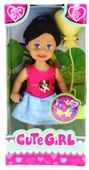 Cute Girl Sarı Balonlu Kumral Mini Bebek - 1