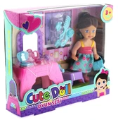 Cute Doll Mini Bebek Aksesuarlı ve Makyaj Masalı Oyun Seti - 2