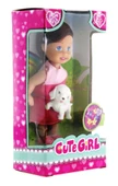 Cute Girl Köpek Figürlü Kumral Mini Bebek - 2