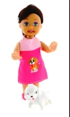 Cute Girl Köpek Figürlü Kumral Mini Bebek - 3