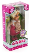 Cute Girl Kahverengi Köpekli ve Sarışın Mini Bebek - 2