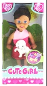 Cute Girl Köpek Figürlü Kumral Mini Bebek - 1