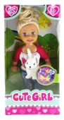 Cute Girl Tavşan Figürlü Sarışın Mini Bebek - 1