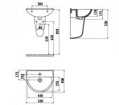 Creavit 40x50 cm Batarya Delikli Lavabo + Yarım Ayak - 2