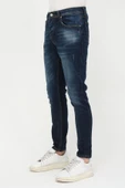 Erkek Slim Fit Taş Yıkamalı Likralı Jean Kot Pantolon - 3