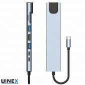 Winex 8in1 USB Type-C Hub Port Adaptör HDMI USB Ethernet 100W PD Girişli - 3