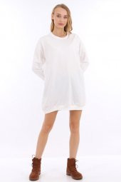 Hipatu Basıc Ribanalı Ekru Kadın Sweat - 4