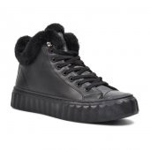 Siyah Kürklü Kadın Sneaker Bot - 1