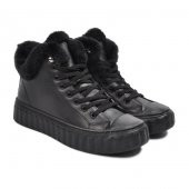 Siyah Kürklü Kadın Sneaker Bot - 2