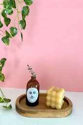 Dekoratif Fornasetti Amber Cam Şişe Vazo 10cm - 1