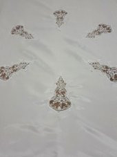 Finezza Anjelica İncili Güpürlü Monoray Kumaş Beyaz Masa Örtüsü 170x330cm - 1020 - 2