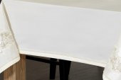 Finezza Anjelica İncili Güpürlü Monoray Kumaş Krem Masa Örtüsü 170x330 cm - 1021 thumbnail 3