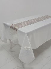 Finezza Elegant Lüx Dantelli Monoray Kumaş Beyaz Masa Örtüsü 170x230 cm - 1023 - 3
