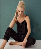 Mihra 80115 Kadın Düz İp Askılı Pijama Takım - 4