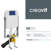 Creavit Gömme Rezervuar Asma Klozet İçin+Mat Gri Kumanda Paneli - 2