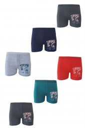 Erkek Çocuk Renkli Desenli Baskılı Boxer Külot 6 Lı Paket - 2