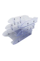 Mas Evrak Rafı Plastik Hareketli 3 Lü Şeffaf Mafsallı - 1