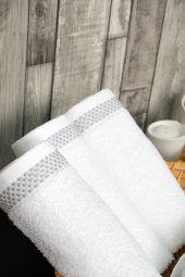 4lü Beyaz Pirinç Bordürlü Mutfak Havlusu - 2