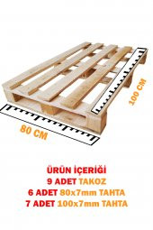 Ahşap Palet 80x100 cm Parça Palet Kavak Zımparasız-Demonte - 2
