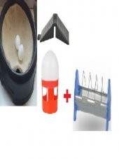 TEKPLAST Güvercin yetiştirme Seti (Yuvarlak Folluk ,Keçe, 15 cm güvercin yemlik, 1 lt suluk,tünek ve yumurta) - 1