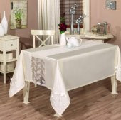 Finezza Elegant Lüx Dantelli Monoray Kumaş Pudra Masa Örtüsü 170x230 cm - 1025 - 1