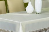 Finezza Gelin Lüx Dantelli Monoray Kumaş Krem Masa Örtüsü 170x330 cm - 1031 - 4
