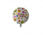 FOLYO BALON HAPPY BİRTHDAY RENKLİ ÇİÇEKLİ 18 DÜ 15 - 1