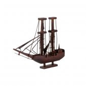 Dekoratif  Ahşap Yelkenli Gemi 24 cm Biblo thumbnail 1