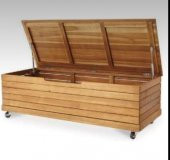 Wood Garden (120x45x45) Buğlem Tik Ahşap Bahçe Dolabı Sandığı Sediri - 1