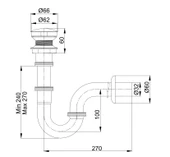 Yak U Borulu Lavabo Sifonu Sabit Kapak Süzgeçli 102119072 - 2