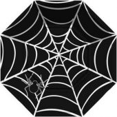 CADILAR BAYRAMI HALLOWEEN TABAK SİYAH ÖRÜMCEK AĞI DESENLİ SEKİZGEN 8Lİ - 1