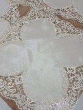 Finezza Violetta Lüx Güpürlü Osmanlı İpeği Kumaş Bej Salon Takımı 5 parça - 1038 thumbnail 3