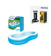 Şişirme POMPALI, Bestway 54117 Jumbo Oval Renkli Aile Havuzu SETİ - 1