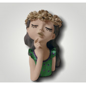 Polyester çiçekli kız saksı - 1